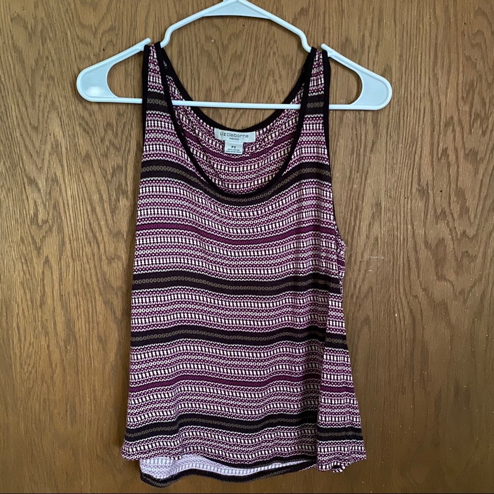 Liz Claiborne purple/brown printed sleeveless top